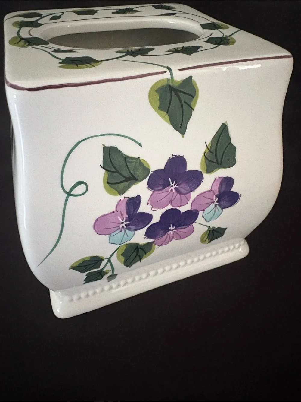 Waverly Garden Room Sweet Violets Tissue Kleenex Box Cover Floral Cottage